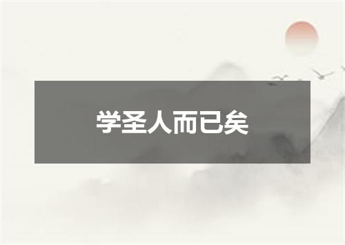 学圣人而已矣