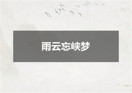 雨云忘峡梦