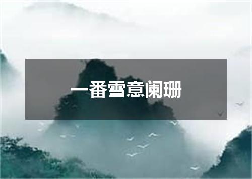 一番雪意阑珊