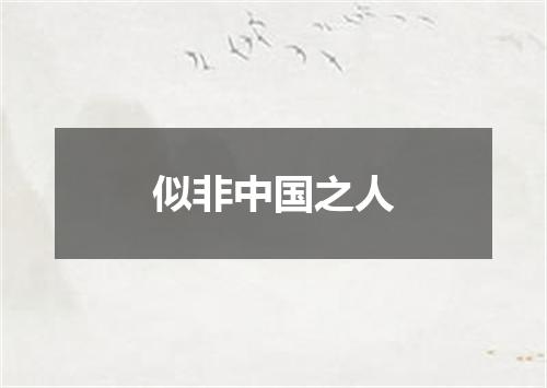 似非中国之人