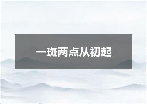 一斑两点从初起