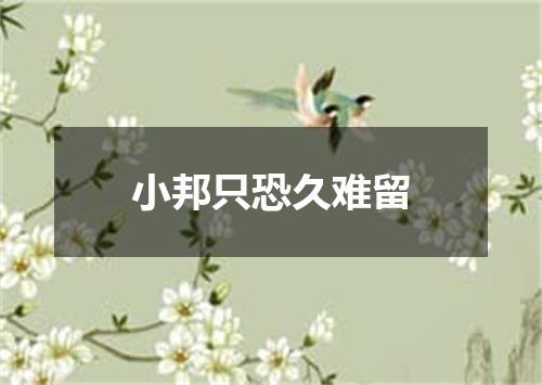 小邦只恐久难留