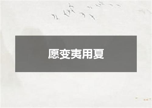 愿变夷用夏