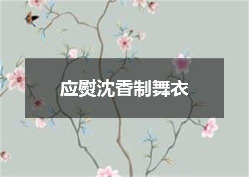 应熨沈香制舞衣