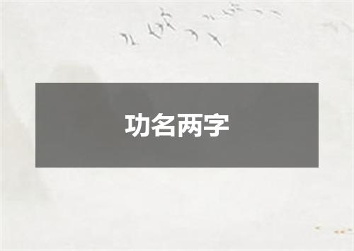 功名两字
