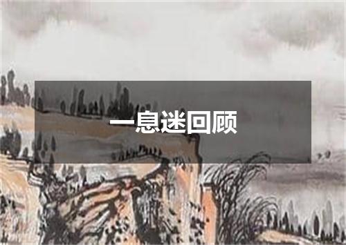 一息迷回顾