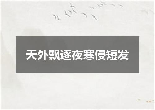 天外飘逐夜寒侵短发