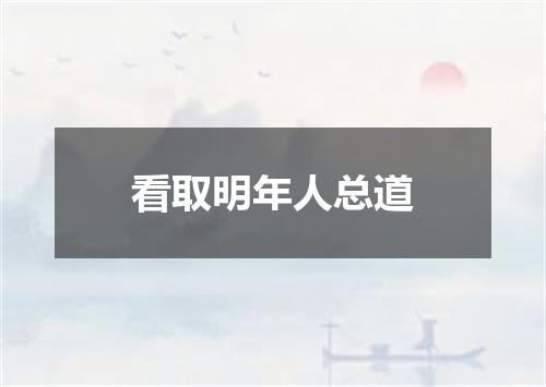 看取明年人总道