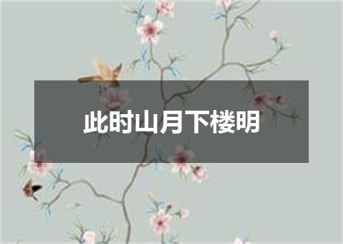 此时山月下楼明