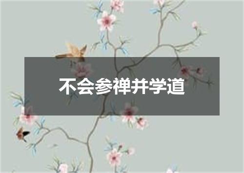 不会参禅并学道