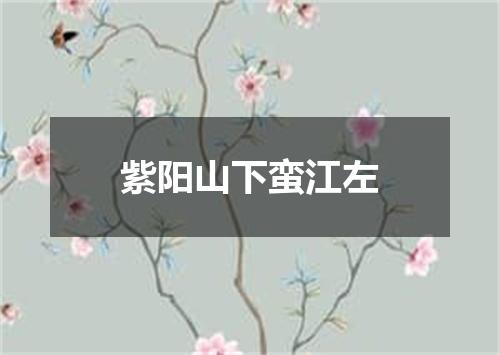 紫阳山下蛮江左