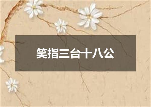 笑指三台十八公
