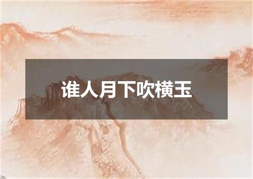 谁人月下吹横玉