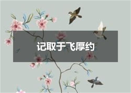 记取于飞厚约