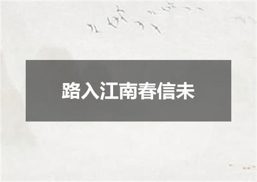 路入江南春信未