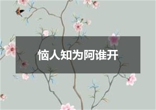 恼人知为阿谁开