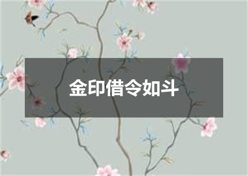 金印借令如斗