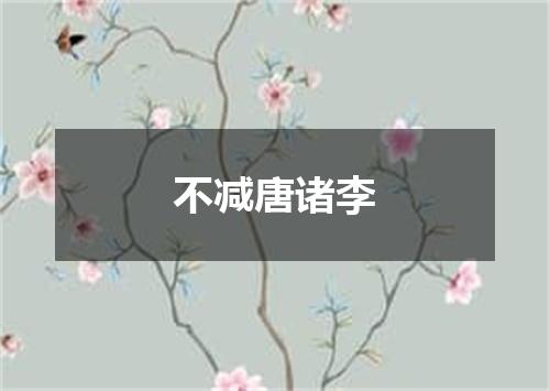 不减唐诸李
