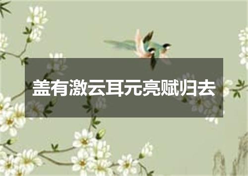盖有激云耳元亮赋归去