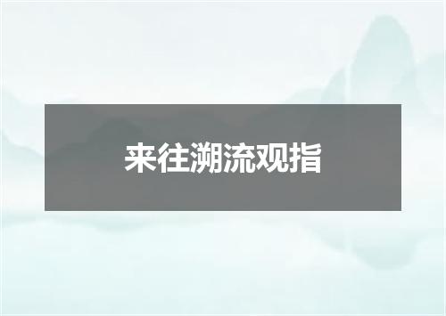 来往溯流观指