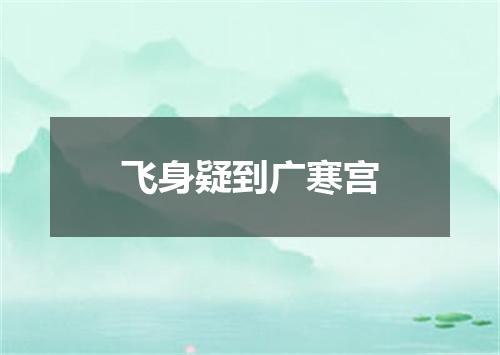 飞身疑到广寒宫