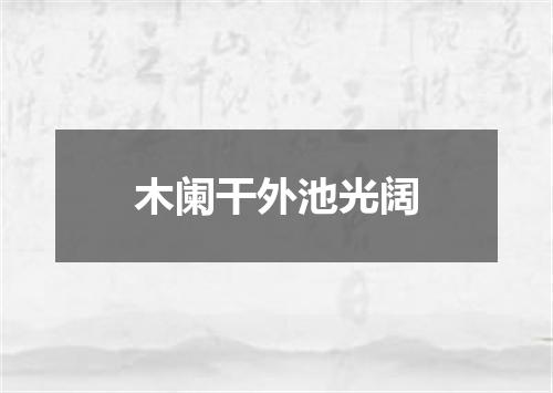 木阑干外池光阔