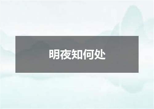 明夜知何处