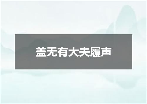 盖无有大夫履声