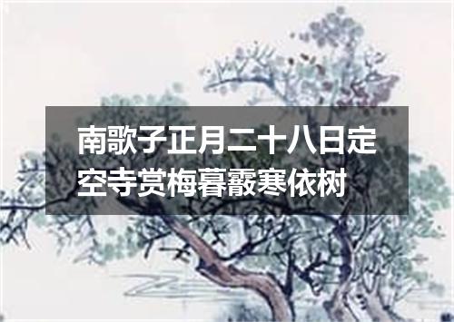 南歌子正月二十八日定空寺赏梅暮霰寒依树