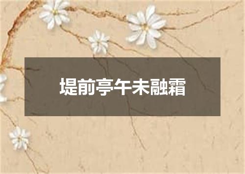 堤前亭午未融霜