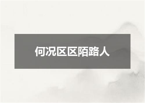 何况区区陌路人