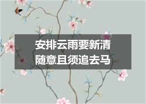 安排云雨要新清随意且须追去马