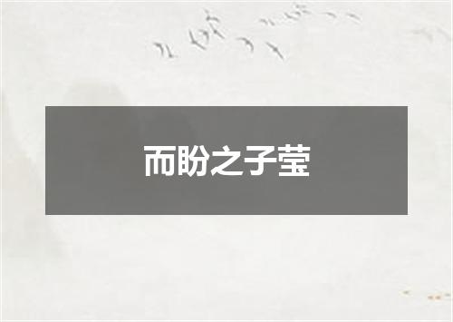 而盼之子莹