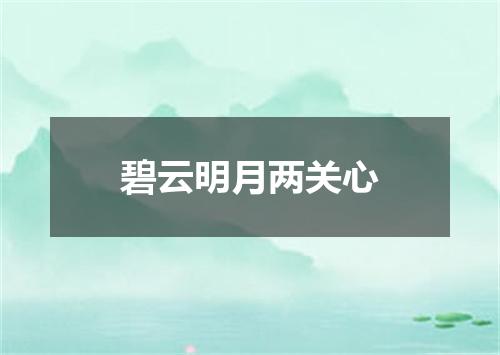 碧云明月两关心