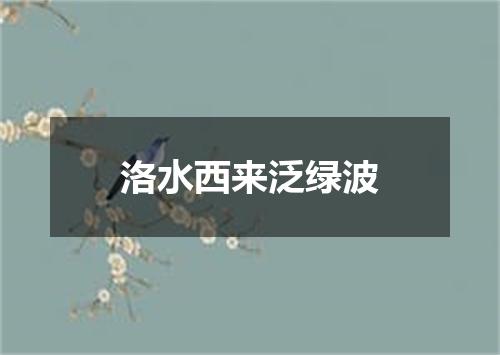 洛水西来泛绿波
