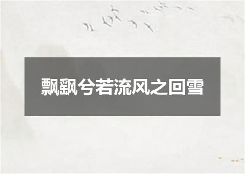 飘飖兮若流风之回雪