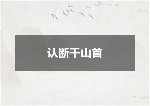 认断千山首