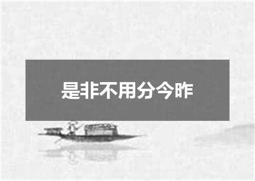 是非不用分今昨