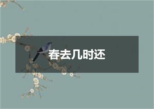 春去几时还