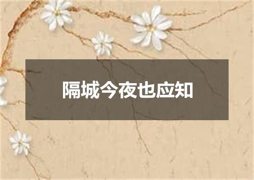隔城今夜也应知