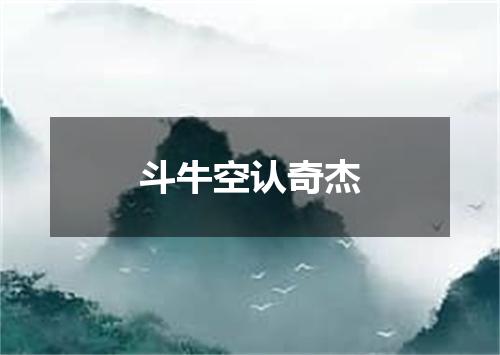 斗牛空认奇杰