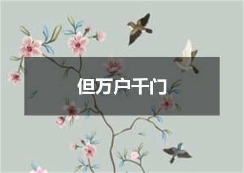 但万户千门