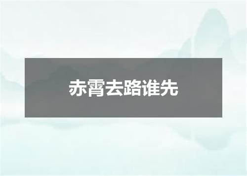 赤霄去路谁先