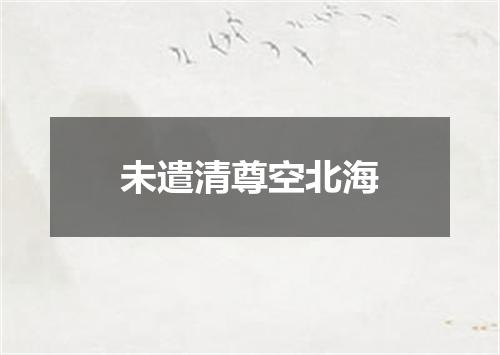 未遣清尊空北海