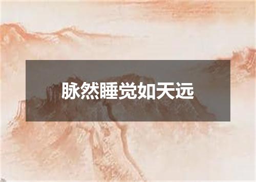 脉然睡觉如天远