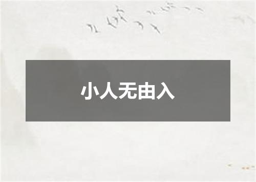 小人无由入