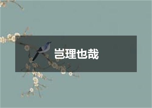 岂理也哉