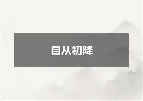 自从初降