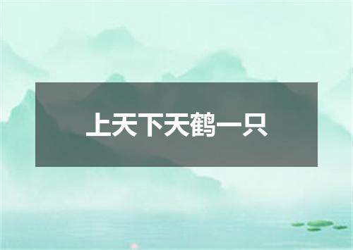 上天下天鹤一只