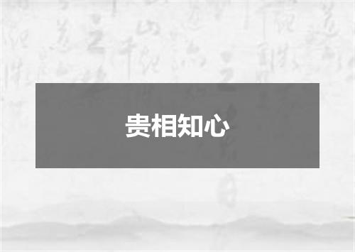贵相知心